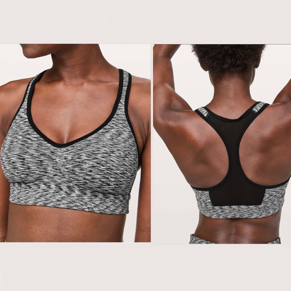 Lululemon Speed Up Bra Spaced Out Space Dye Gray Black White